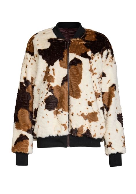 Animalier Doublewear Bomber in Faux Fur and Nylon - Weili Zheng WEILI ZHENG |  | F25CS09FN10